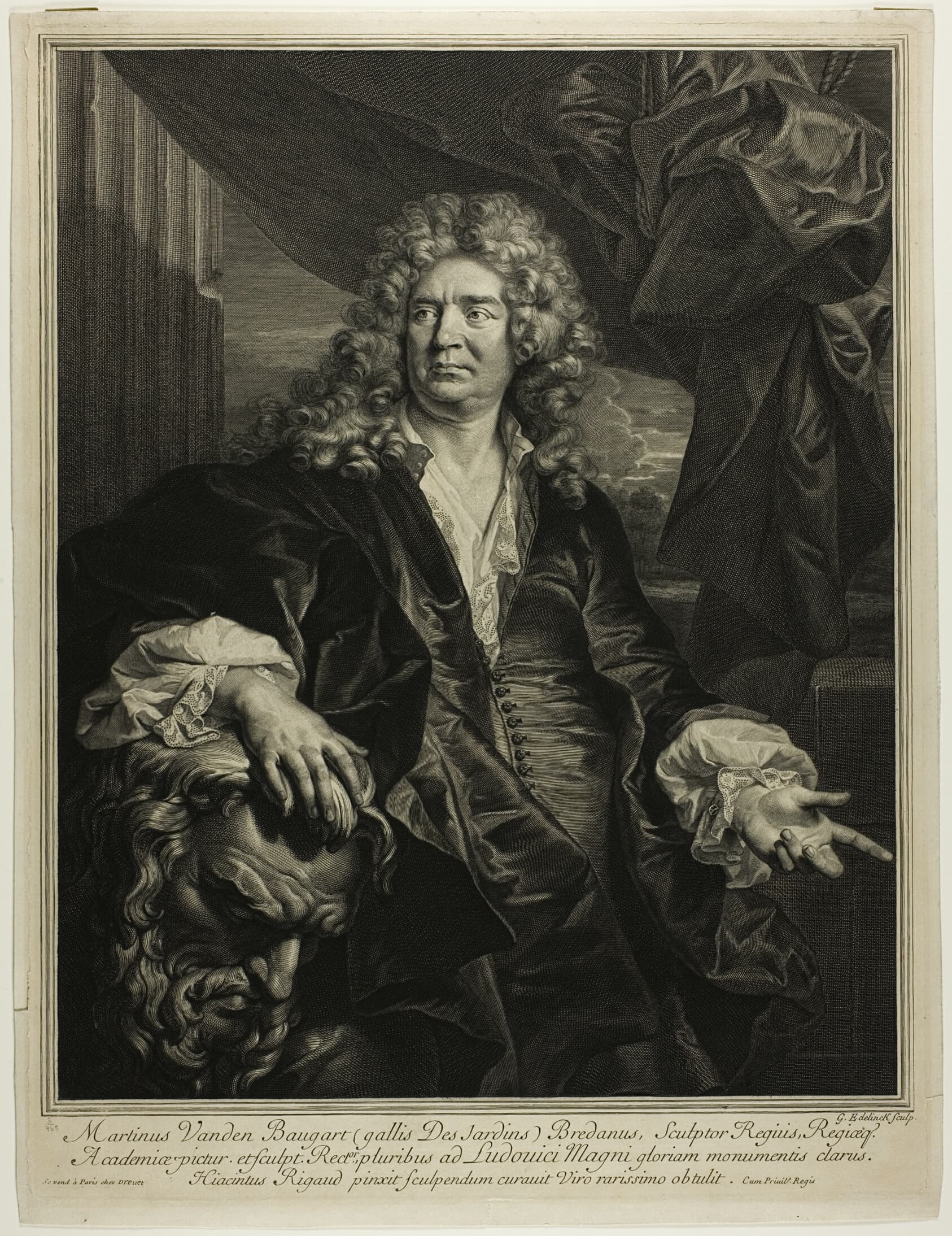 Gérard Edelinck (French, born Flanders, 1640-1707)
after Hyacinthe Rigaud (French, 1659-1743) — Martin Vanden Bogaert Desjardins